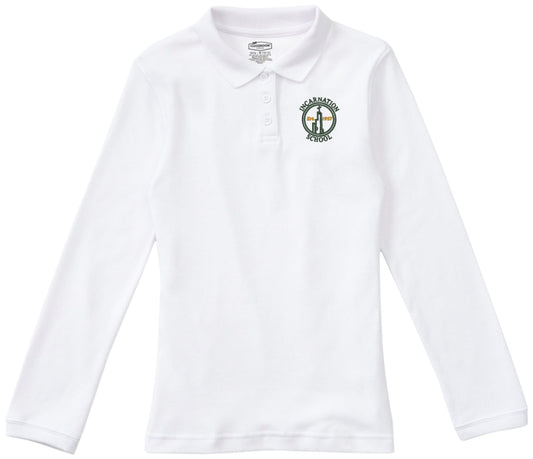 Girls - Long Sleeve Interlock Polo - Youth