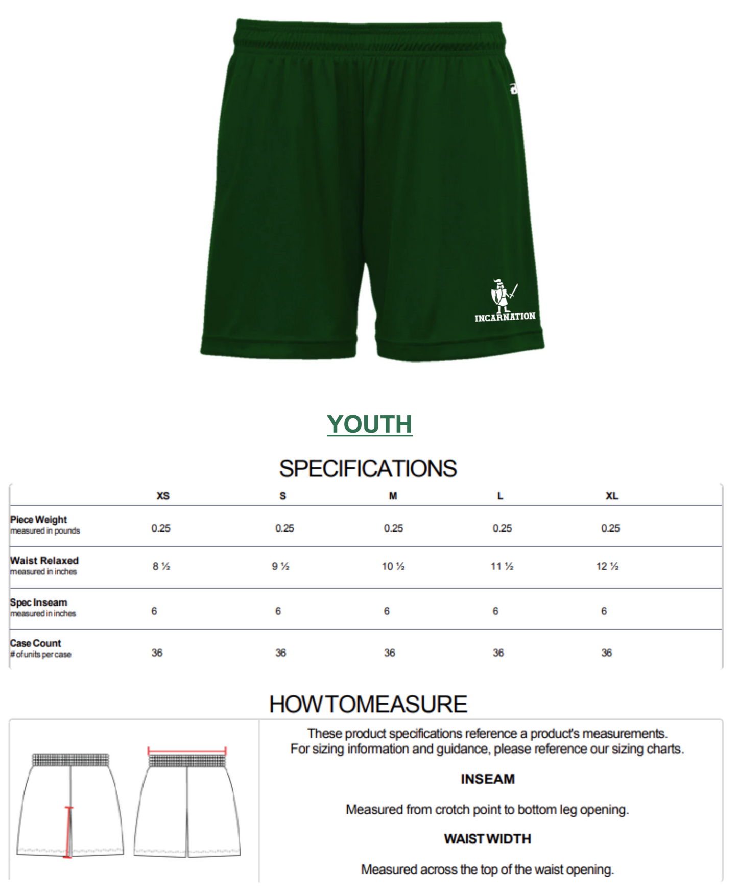Gym Uniform Shorts - Youth & Adult